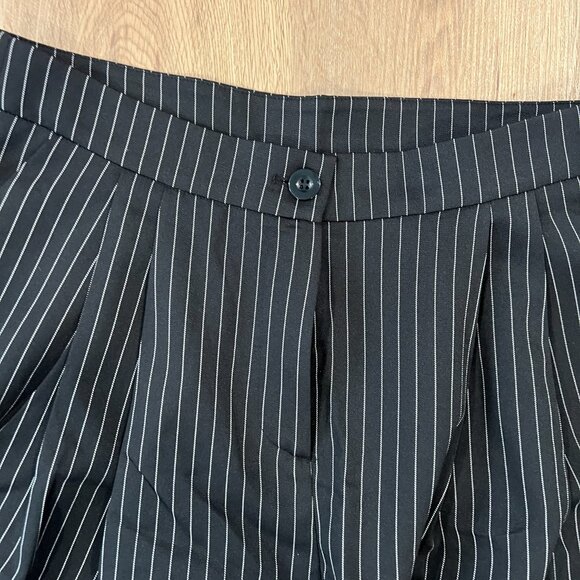 Commense Black White Pinstripe Wide Leg Trousers Size XL - Picture 5 of 7